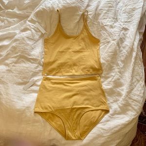NWT ARQ Buttercup Crop Tank/High Rise Undies L/XL